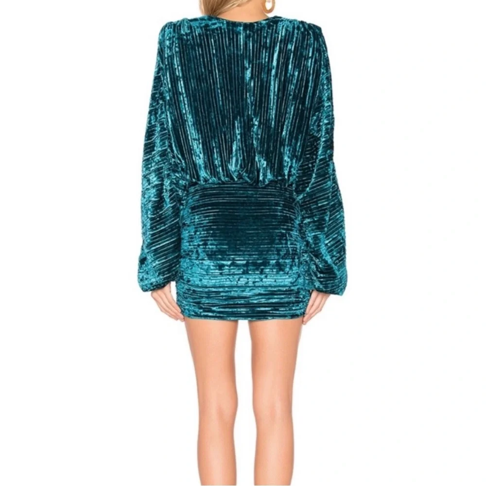 NBD Illusion Mini Dress in Teal from Revolve - Picture 2 of 3